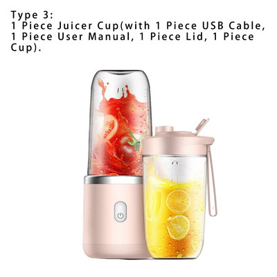 400 ml-es 6 szeletelős Juiccer Cup Gyümölcsfacsaró Turmixgép Jégdaráló Étellé Erős Keverő Készítő Konyhai Szabadtéri Utazáshoz