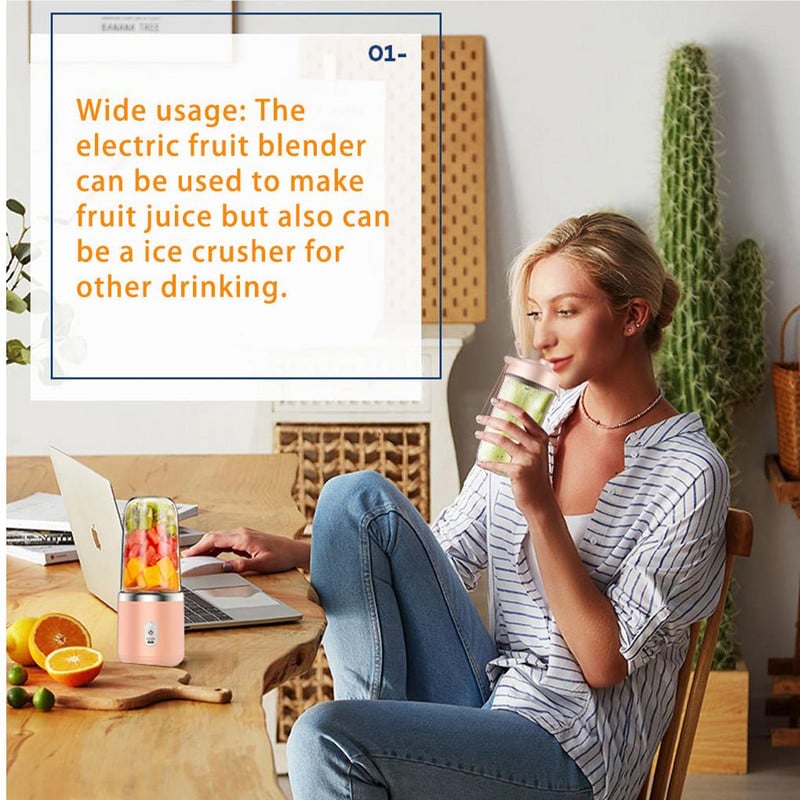 400 ML сокоизстисквачка с 6 чаши, изстисквачка за плодове, блендер, трошачка за лед, хранителен сок, силен миксер, машина за кухня, пътуване на открито