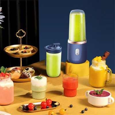 Cupă pentru storcator cu 6 lame 500ML USB Smoothie Blender Cupă Mini-încărcare Storcător de fructe Mixer alimente Concasor de gheață Storcător portabil fără fir