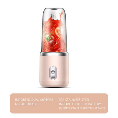 6 Blades Juicer Cup Φορητός αυτόματος αποχυμωτής κύπελλου φαγητού USB φόρτισης φρουτοστίπτης Προμήθειες κουζίνας Θραυστήρα πάγου