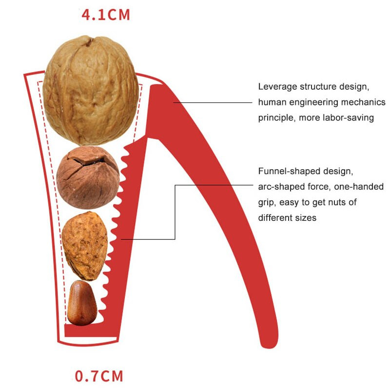 Лешникотрошачка с форма на фуния Клещи с белени черупки Трошачка за ядки Отварачка за черупки Клещи с матирано захващане Скоба Домашни кухненски инструменти
