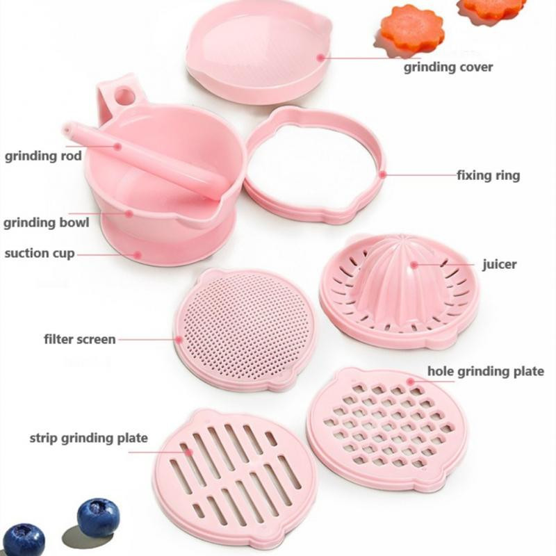 7 бр./компл. Комплект купи за смилане на бебешка храна Ръчна машина за преса за храна за плодове Food Grade PP Safety Processor Мелници за бебешка храна Инструменти