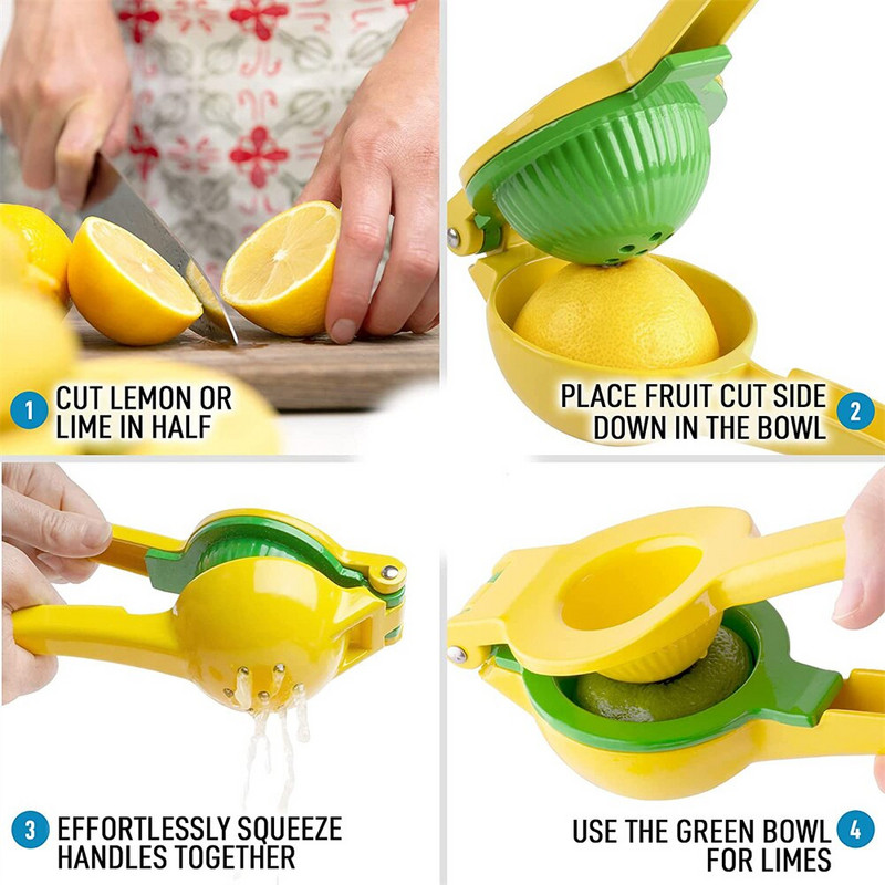 Метална сокоизстисквачка за лимон Сокоизстисквачка с двойна купа Изстисквачка за лимон и лайм Ръчна сокоизстисквачка за портокал и цитрусови плодове Кухненски инструменти