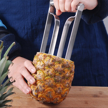 Резачка за белачка на ананас Неръждаема стомана Ananas Машина за извличане на месо Corer Remover Домашен кухненски нож Резачка Инструменти за плодове