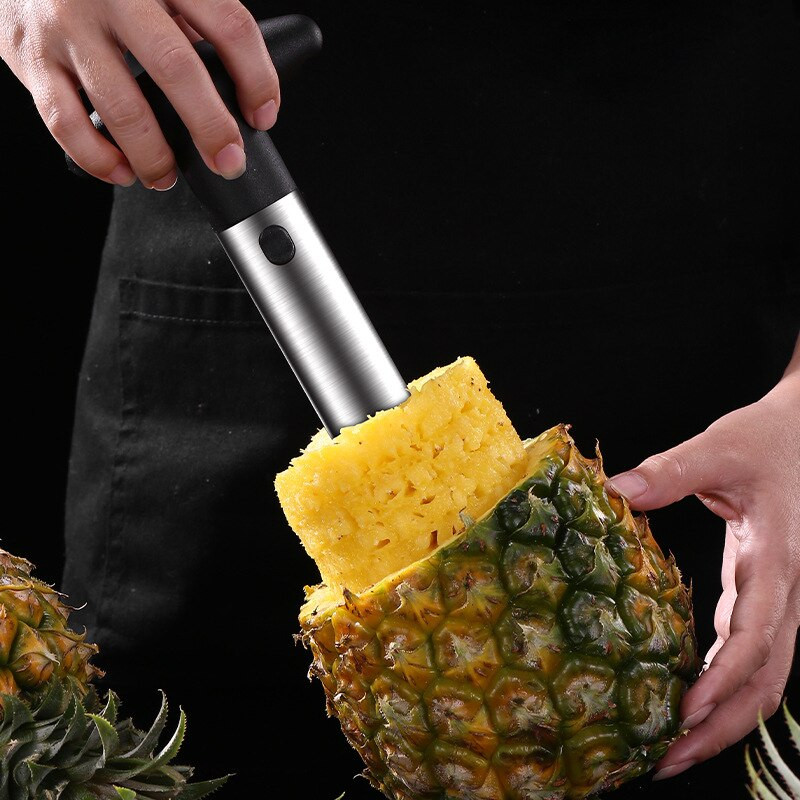 Нож за белене на плодове Белачка за белене на плодове Резачка за ананас от неръждаема стомана Подходяща за кухненско готвене Спирална белачка за ананас