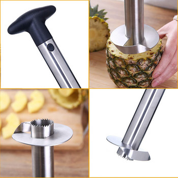 Ананас Corer Slicer от неръждаема стомана Pineapple Cutter Remover Плодове Лесни за почистване Кухненски аксесоари Инструменти Джаджи за дома