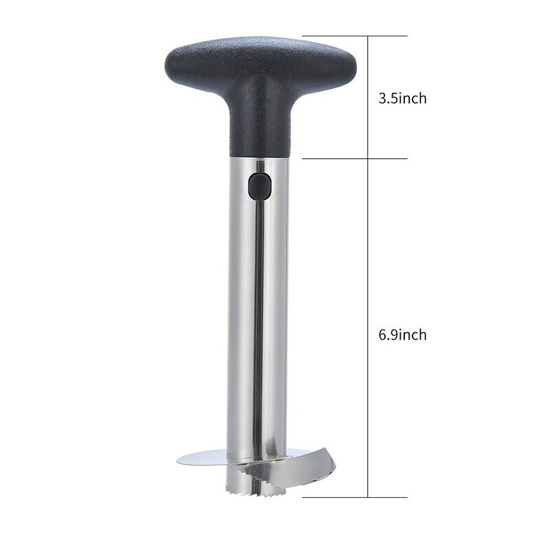 TEENRA 1Pcs Резачка за ананас от неръждаема стомана Нож за белачка за плодове Резачка за сърцевина за ананас Спирала Резачка за зеленчуци Кухненски инструменти