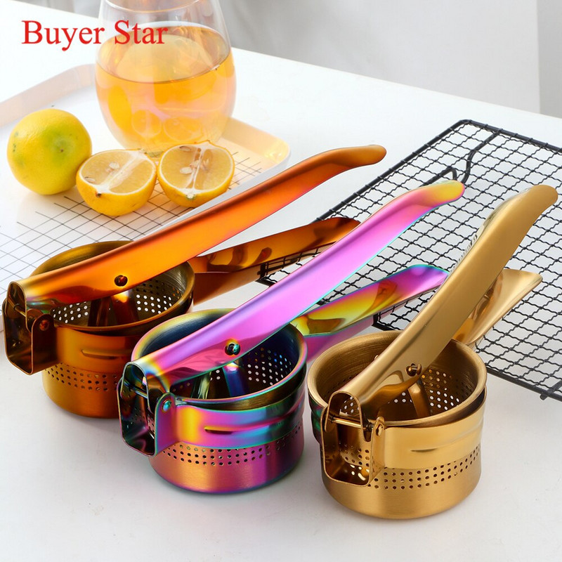 1 бр. Златна метална лимоноизстисквачка от неръждаема стомана Портокалова сокоизстисквачка Плодов сок Разширители Преса с бърза дръжка Многофункционални кухненски инструменти