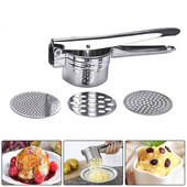 Από ανοξείδωτο χάλυβα Potato Ricer Φρούτα και Λαχανικά Masher Food Ricer Μεγάλης χωρητικότητας για παιδικές τροφές με 3 εναλλάξιμους δίσκους