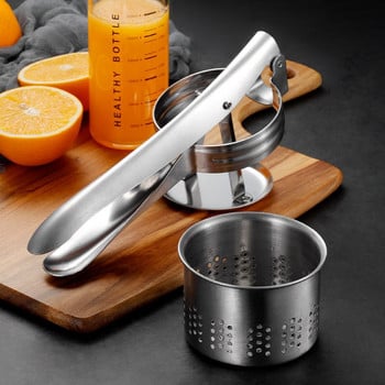 Εγχειρίδιο Inox Steel Juice Squeezer Citrus Lemon Fruit Vegetable Press Kitchen Potato Garlic Masher Food Crusher Home Gadgets