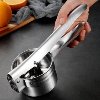 Εγχειρίδιο Inox Steel Juice Squeezer Citrus Lemon Fruit Vegetable Press Kitchen Potato Garlic Masher Food Crusher Home Gadgets