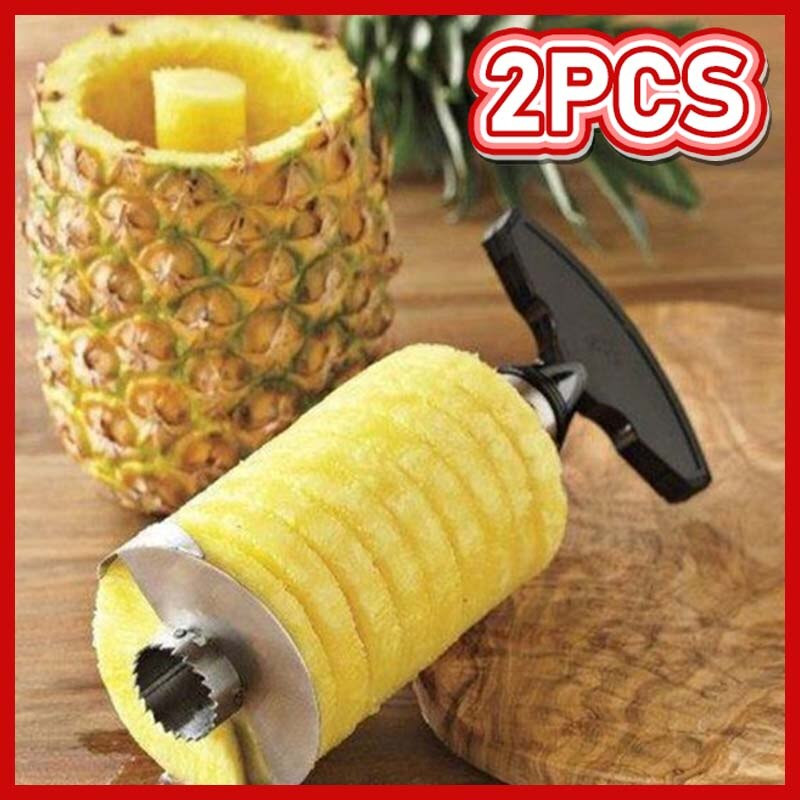 Резачки за ананас Инструмент за кухненски нож Преносим инструмент за резене на ананас от неръждаема стомана Резачка за белачка за ананас Инструменти за нарязване на плодови кори