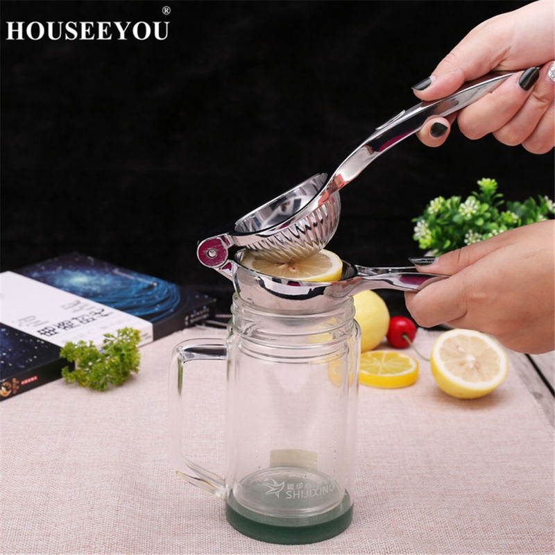 HOUSEEYOU Ръчна изстисквачка за лимон Сокоизстисквачка от неръждаема стомана Плодове Портокал Цитруси Лайм Лимонов сок Щипка Зеленчуци Кухня Инструмент за готвене