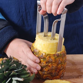 Екстрактор за ананас от неръждаема стомана Резачки за ананаси Резачки за плодове Изрязване на сърцевини Резачки за плодове Кухненски джаджи и аксесоари