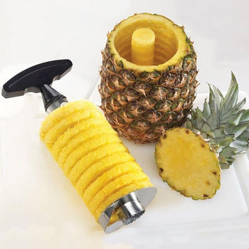 Белачка за ананас 201 Резачка за плодове от неръждаема стомана Corer Кухненски прост инструмент Спирална резачка Аксесоари за прибори за хранене