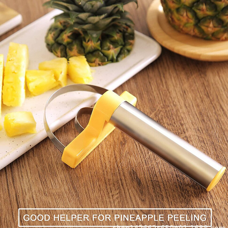 Ананас Corer Fruit Slicer Белачка Parer Cutter Кухненски инструмент Висококачествена джаджа за рязане от неръждаема стомана 2бр.