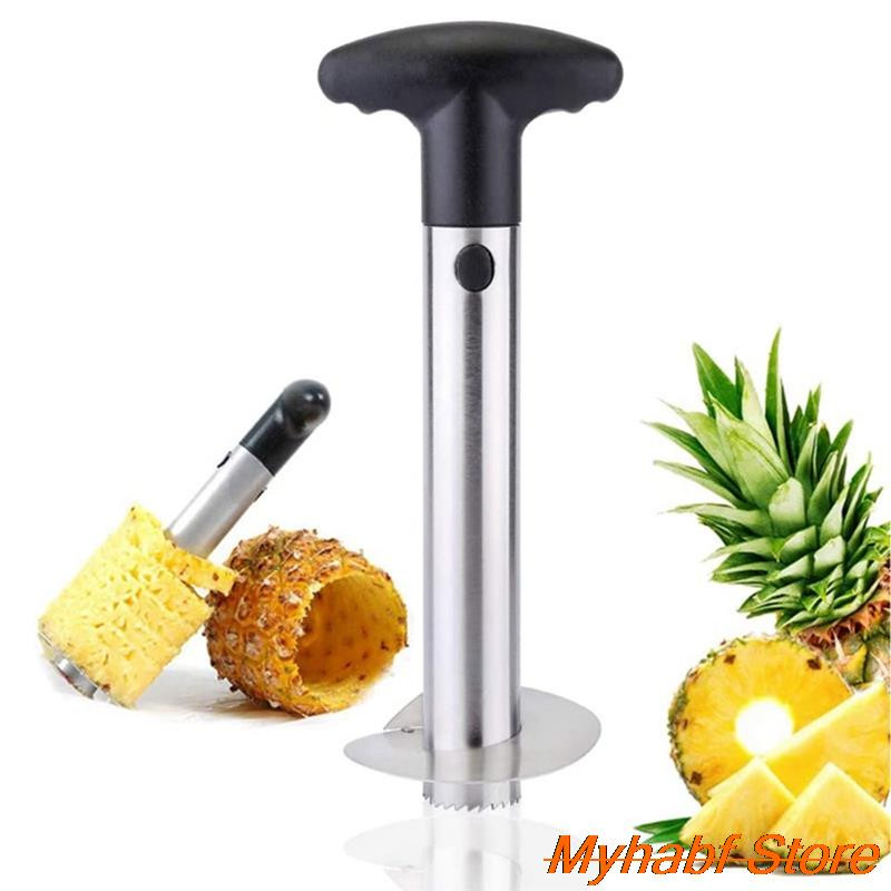 Резачка за плодове и ананас Резачка за резене на ананас от неръждаема стомана Резачка за резене на ананас Белачка Резачка Лесно изрязване на сърцевината Кухненски инструменти Аксесоари