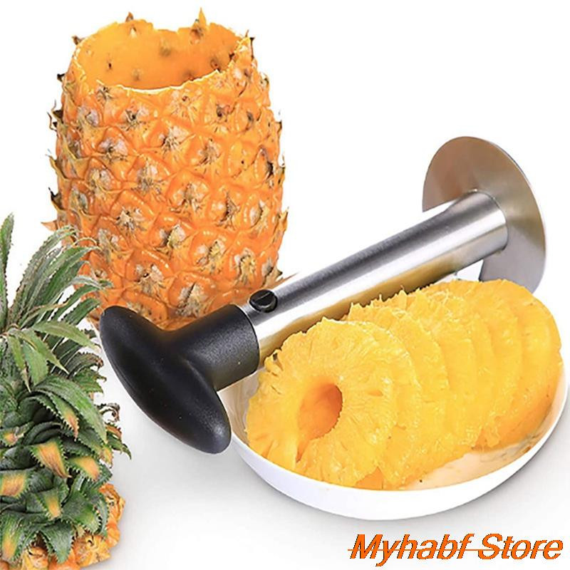 Резачка за плодове и ананас Резачка за резене на ананас от неръждаема стомана Резачка за резене на ананас Белачка Резачка Лесно изрязване на сърцевината Кухненски инструменти Аксесоари