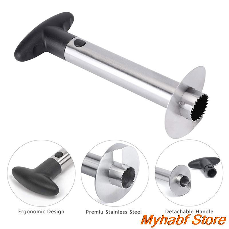 Резачка за плодове и ананас Резачка за резене на ананас от неръждаема стомана Резачка за резене на ананас Белачка Резачка Лесно изрязване на сърцевината Кухненски инструменти Аксесоари