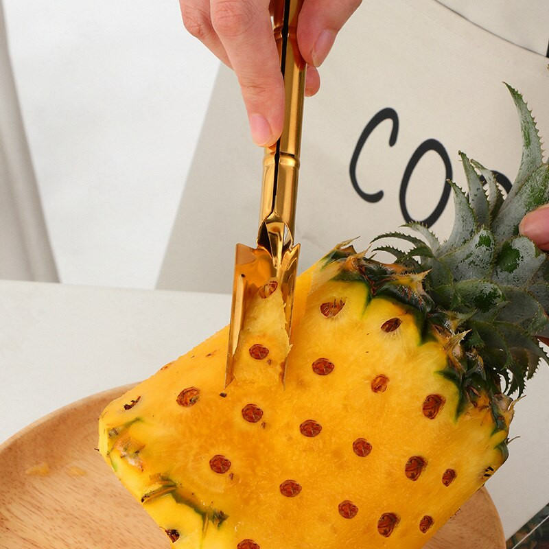 1 бр. Лопата за ананас Инструмент за плодове и зеленчуци Rainbow Домакински нож за ананас от неръждаема стомана Белачка за ананас Кухненски прибори
