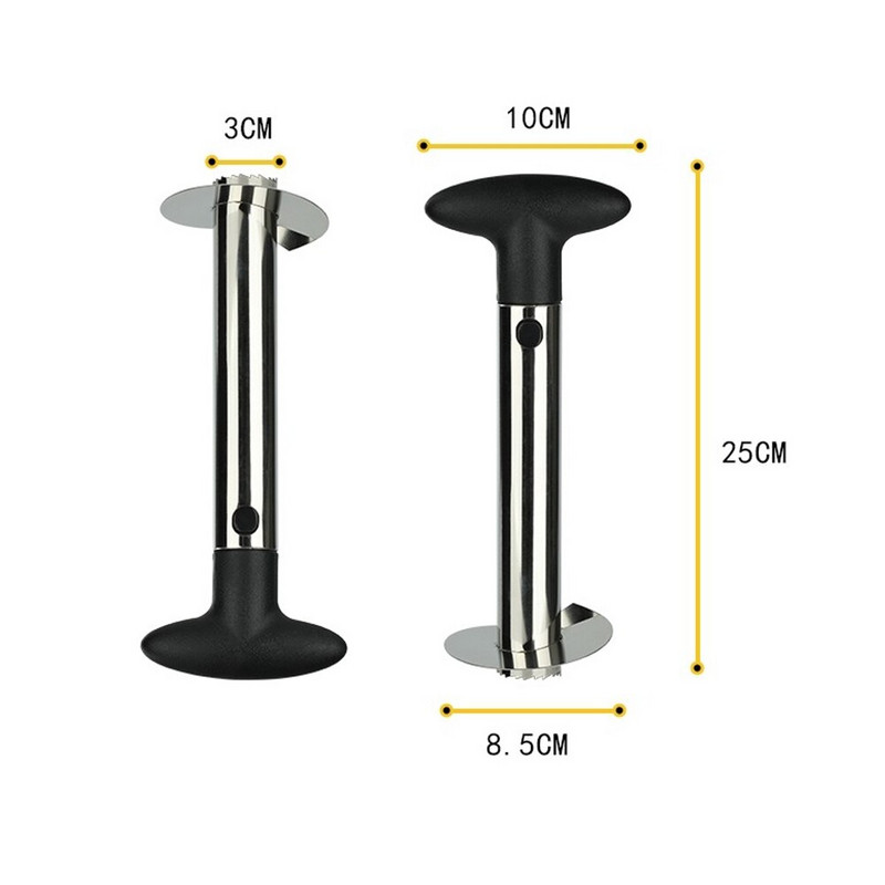 Резачка за ананас от неръждаема стомана Белачка Мултифункционална белачка за плодови сърцевини Плодове и зеленчуци Кухненски спирален нож за ананас