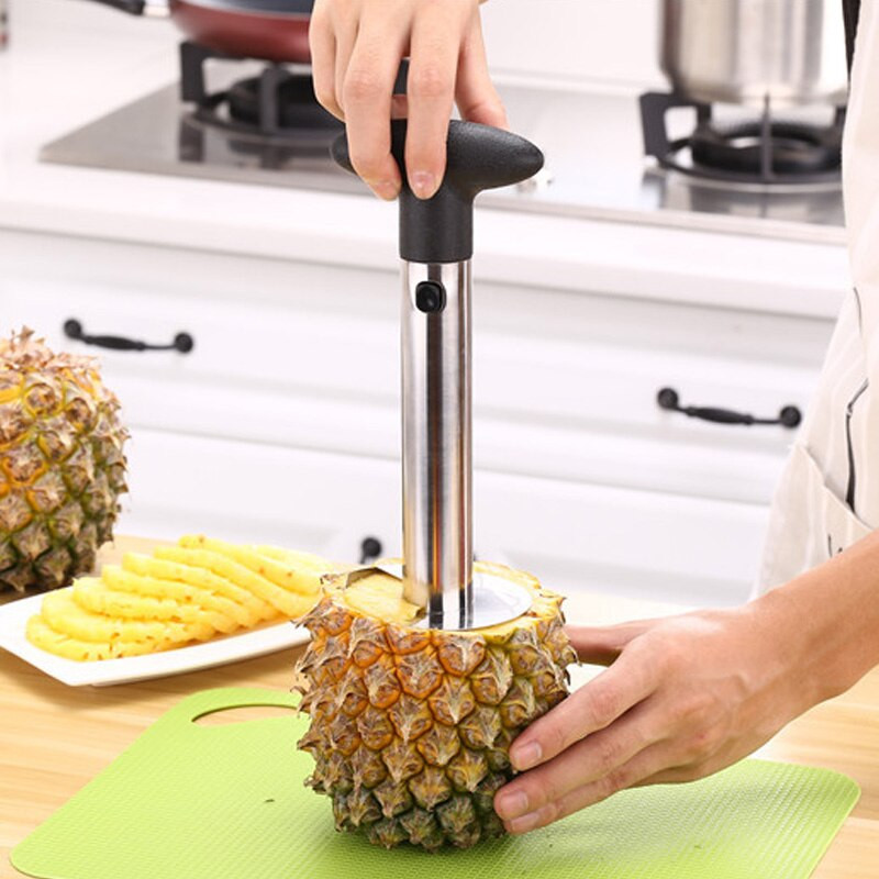 Резачка за ананас от неръждаема стомана Белачка Мултифункционална белачка за плодови сърцевини Плодове и зеленчуци Кухненски спирален нож за ананас