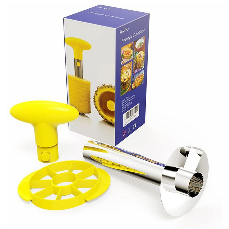 1 set Gulilica za ananas od nehrđajućeg čelika Alat za rezanje alata za rezanje voća Rezač za jezgre Dodaci Kuhinjski alati jednostavni za korištenje