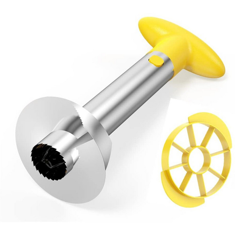 1 set Gulilica za ananas od nehrđajućeg čelika Alat za rezanje alata za rezanje voća Rezač za jezgre Dodaci Kuhinjski alati jednostavni za korištenje