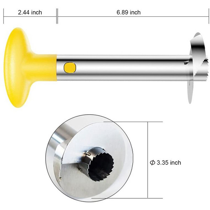 1 set Gulilica za ananas od nehrđajućeg čelika Alat za rezanje alata za rezanje voća Rezač za jezgre Dodaci Kuhinjski alati jednostavni za korištenje