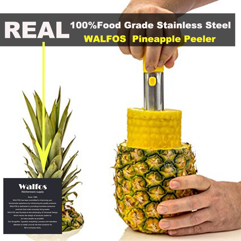 WALFOS 304 Rezač za ananas od nehrđajućeg čelika Gulilica za jezgru voća Rezač za kuhinju Easy Tool Spiralni rezač za ananas Pribor