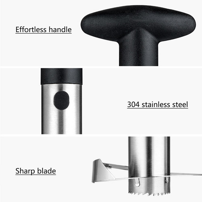 Ananas Corer Corer Chili Vegetable Corer Vađenje srži Udubljenje Ananas Corer Alat za skidanje rezanja za dom i kuhinju s oštrom oštricom