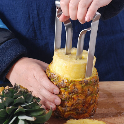 NOU Tăiător de ananas din oțel inoxidabil Tăiător de fructe de coajă Cuțit de ananas Unelte creative de bucătărie Gadgets