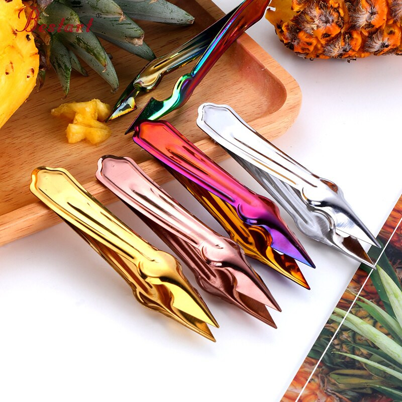 5Pcs Creative Pineapple Clips Rezač Rezač od nehrđajućeg čelika Ananas Eye Gueling Sredstvo za uklanjanje sjemenki Clip Gulilica voća Kuhinjski gadgeti