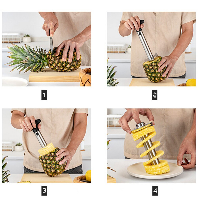 Pineapple Corer Gulilica ananasa Od nehrđajućeg čelika Pineapple Corer Remover Rezač Alat za dom i kuhinju s oštrom oštricom