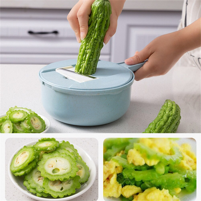 Zöldség aprító Sárgarépa burgonya aprított kézzel Többfunkciós reszelő Konyhai eszközök Zöldségszerszám 12 db Tartozékok