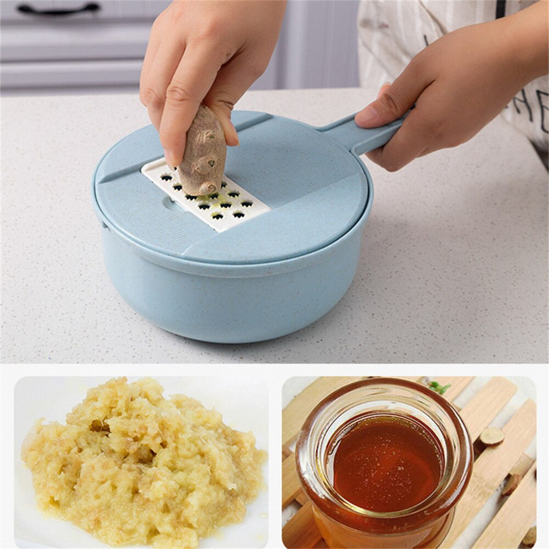 Zöldség aprító Sárgarépa burgonya aprított kézzel Többfunkciós reszelő Konyhai eszközök Zöldségszerszám 12 db Tartozékok