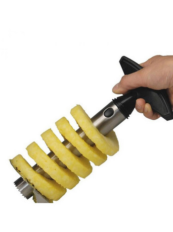 Резачка за ананас от неръждаема стомана Белачка Плодови сърцевини Резачка Спирален нож Ръчна машина за рязане на ананас Кухненски джаджи