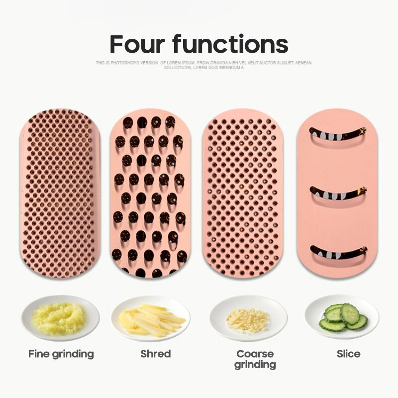 Nagy 4 oldalas gyalu Rozsdamentes acél gyalu Zöldségvágó Hámvágó Gyümölcs Gyömbér Fokhagyma Reszelő Főző Konyhai Kiegészítők