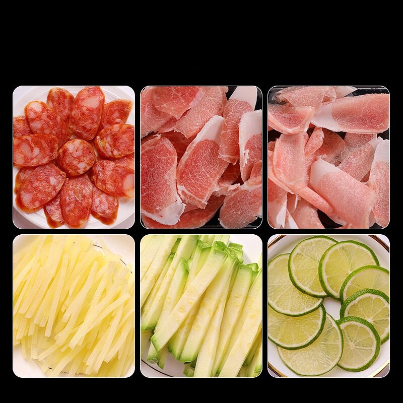 Zöldségvágó multifunkcionális hússzeletelő állítható reszelő, gyümölcsszeletelő háztartási használatra Konyhai robotgépek Konyhai kütyük