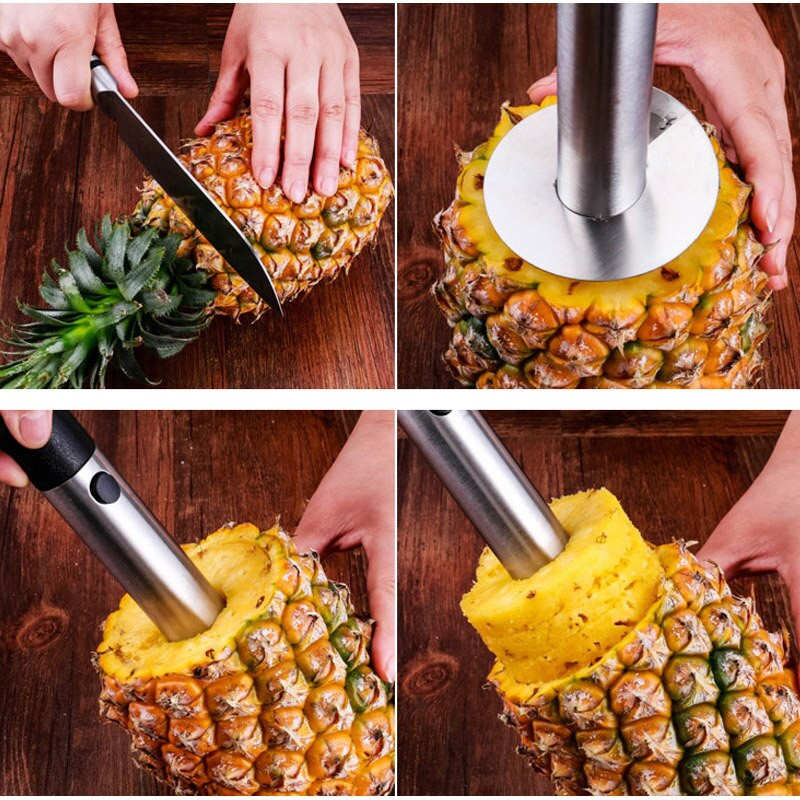 Ananászszeletelő Gyümölcsszeletelő Ananászvágó Hámozó Rozsdamentes acél kés konyhába, Vinipiak
