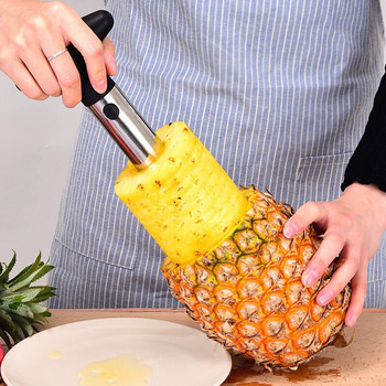 Резачка за белачка на ананас от неръждаема стомана Нож за сърцевина Нож за плодове Резачка за ананас и лимон Сокоизстисквачка Кухненски аксесоари