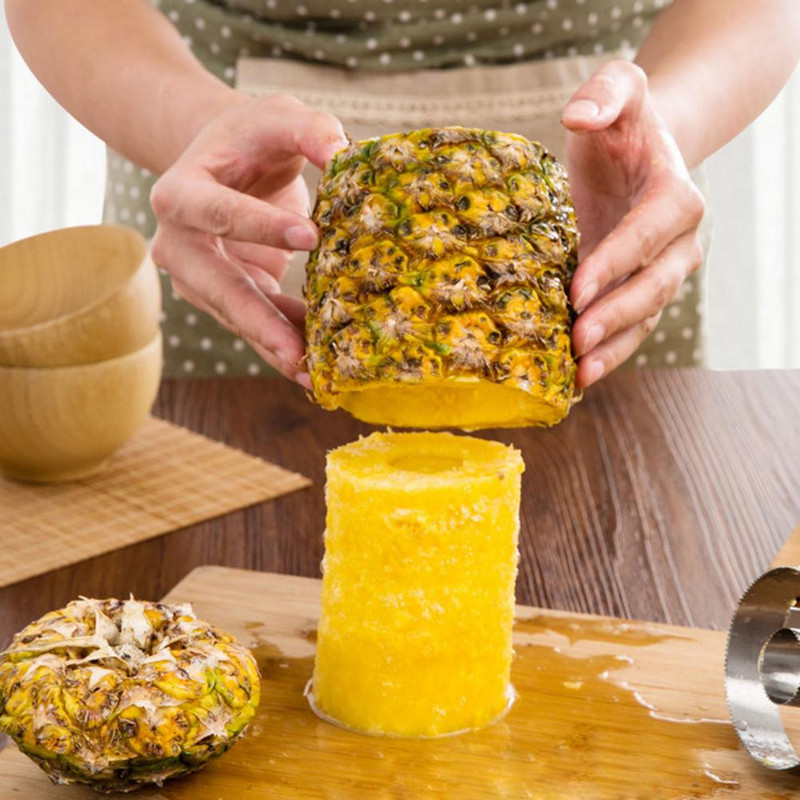 Kiváló minőségű rozsdamentes acél ananászhámozó gép magvágó szeletelő hámozó vágó parer ananászszeletelők családi vágószerszámokhoz