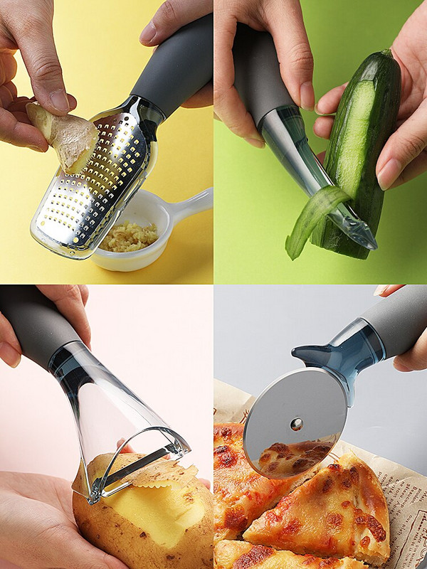 Nordic TPR Нож за плодове от неръждаема стомана Белачка за картофи Резачка за сирене Самолет Ренде Разбийте нож за пица Кухненски инструмент за зеленчуци