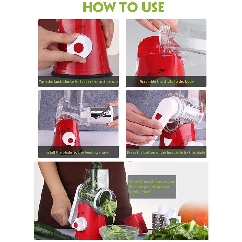 MLIA Ръчна резачка за зеленчуци Многофункционална кръгла мандолинна резачка Картофено сирене Кухненски джаджи Кухненски аксесоари