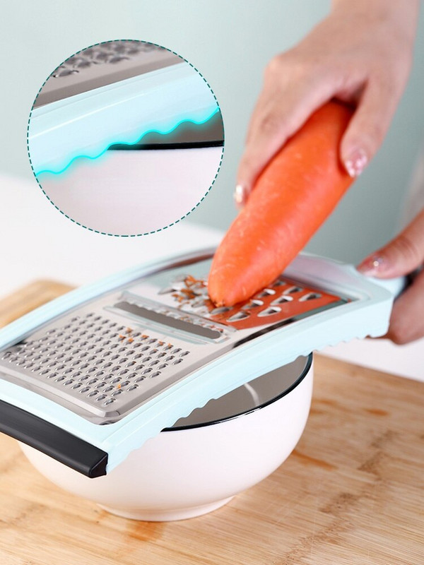 Rozsdamentes acél aprító vágó, kézi kézi zöldségszeletelő, könnyen tisztítható reszelő fogantyúval Többcélú otthoni konyhai eszköz