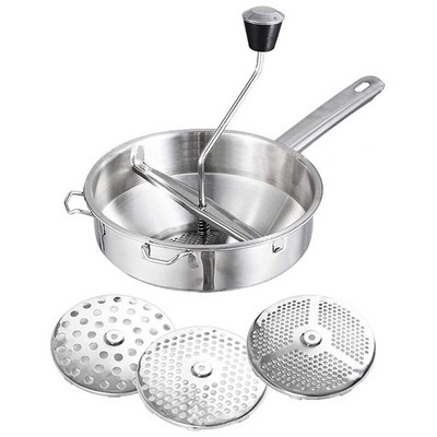 Rotary Food Mill Potato Ricer με 3 εναλλάξιμους δίσκους, ιδανικός για την παρασκευή πουρέ ή σούπες από λαχανικά, βρεφικές τροφές