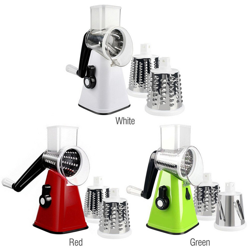 Rozsdamentes acél kézi zöldség szeletelő konyhai mandolin sajt aprító cukkini tésztás spagetti készítő spirál szeletelő