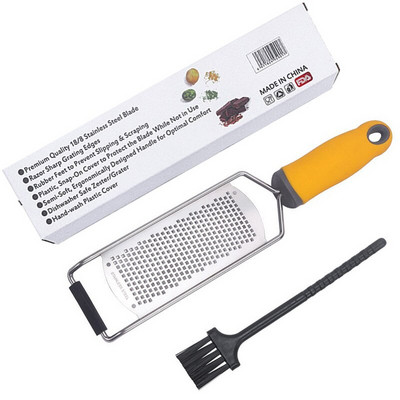 Pro τρίφτης, Lemon Zester, Parmesan Zester, σοκολάτα, με λεπίδα από ανοξείδωτο ατσάλι από κοφτερό ξυράφι, προστατευτικό κάλυμμα και βούρτσα καθαρισμού