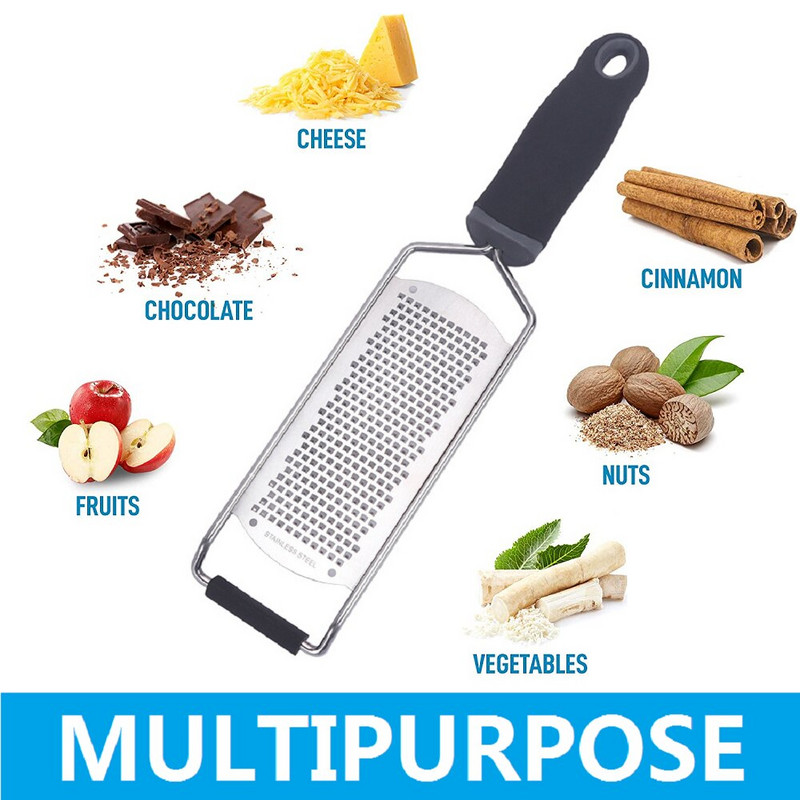 Pro reszelő, citromhéj, parmezán, csokoládé, borotvaéles rozsdamentes acél pengével, védőburkolattal és tisztítókefével