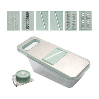 Αντιολισθητικό προστατευτικό χεριών Vegetable Cutter Practical Multifunctional Home Kitchen Slicing 6 Blades Manual Shredding with Drin Basket